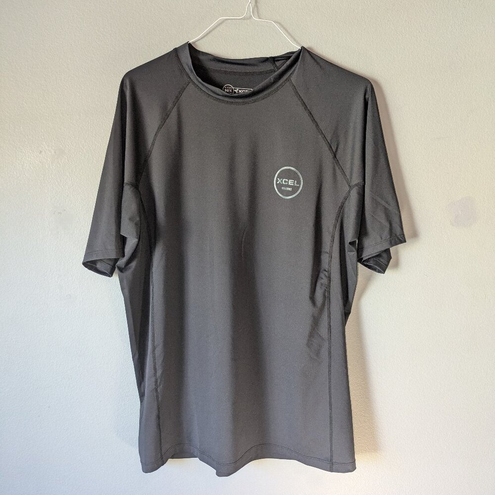XCEL MLC40517 Short Sleeve Black UV Shirt Rash Guard 4XL Black